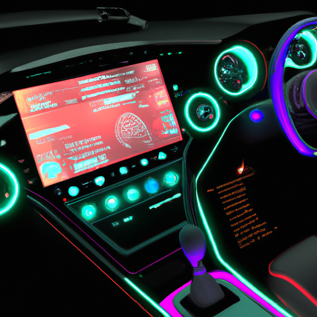 Визуализация: чистые карточки интерфейса с легким стеклянным эффектом и неон-акцентами